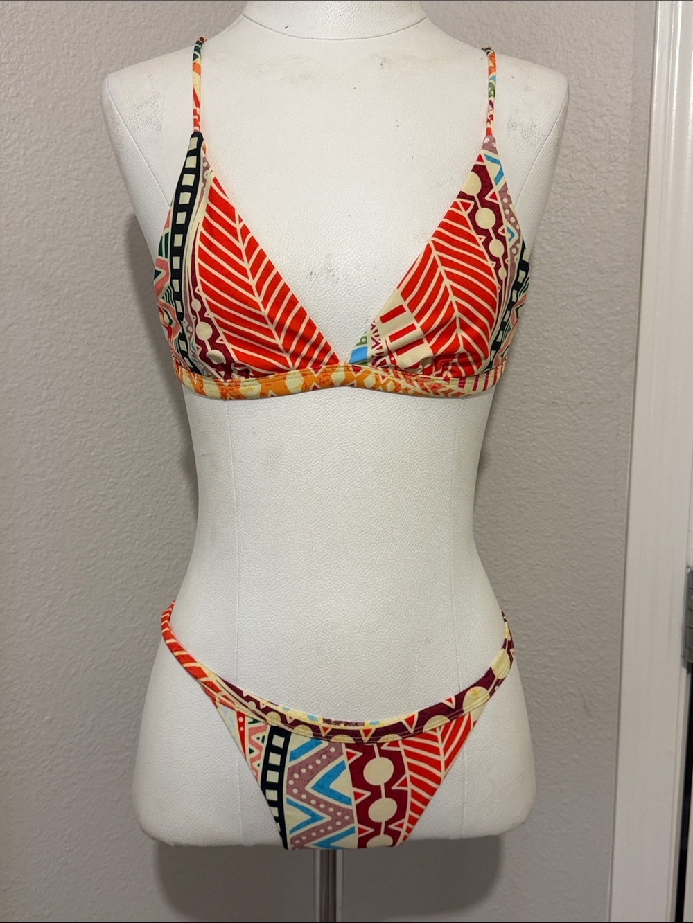 Kalaia Two Pieces Bikini Set Tribal Geometric Abstract Multicolor